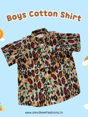 Super Comfortable and Stylish 100% Cotton Kids Shirt - Leopard Print