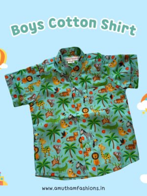 Super Comfortable and Stylish 100% Cotton Kids Shirt - Jungle Print