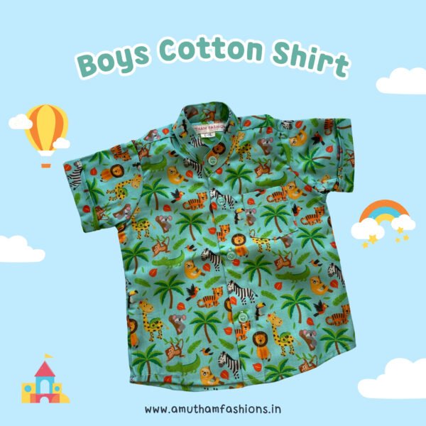 Super Comfortable and Stylish 100% Cotton Kids Shirt - Jungle Print
