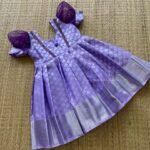 Lavender & Purple Net Sleeves Kanchipuram Frock (Pre Booking)