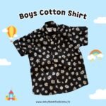 Super Comfortable and Stylish 100% Cotton Kids Shirt - Black Daisy Print