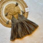 Grey Brocade Silk Knot Frock (Ready to Dispatch)