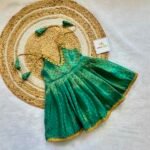 Ramar Green Brocade Silk Knot Frock (Ready to Dispatch)