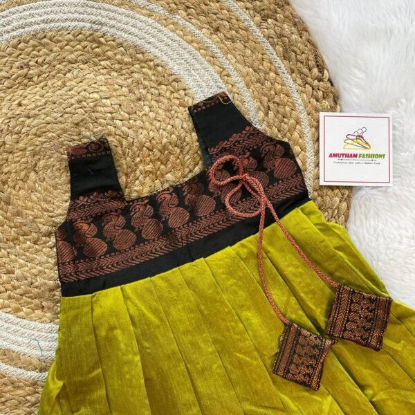 Light Green & Black Kalyani Sleeveless Frock (Ready to Dispatch)