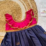 Dark Blue & Pink  Kadiyal Silk Frock (Ready to Dispatch)