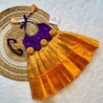 Premium Kanchipuram Silk Gown - Voilet & Yellow Combination (Pre Booking)