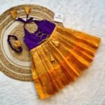 Premium Kanchipuram Silk Gown - Voilet & Yellow Combination (Pre Booking)