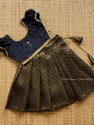 Black Color Brocade Silk Paavadai & Sattai  - (Pre Booking)