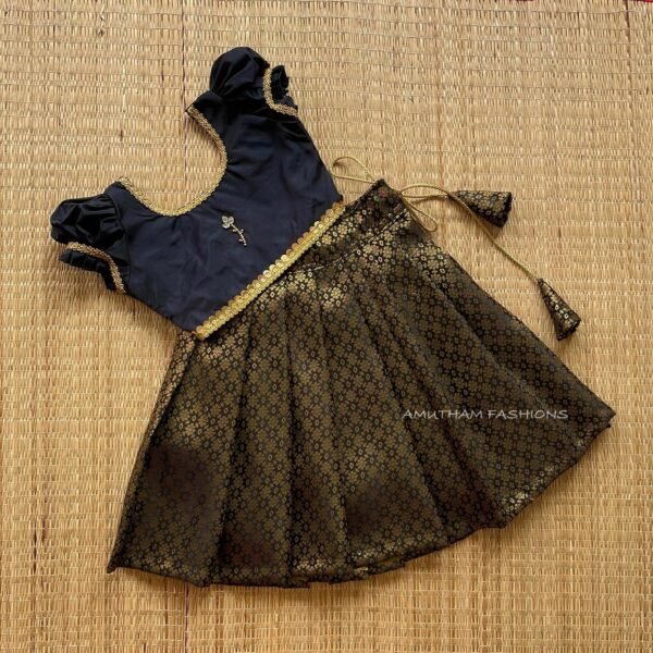 Black Color Brocade Silk Paavadai & Sattai  - (Pre Booking)