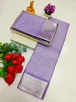 Lavender & Purple Kanchipattu Frock with Jacket and Matching Saree (Ready to Dispatch)