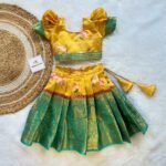 Yellow & Ramar Green Pichwai Silk Lehenga Set for Cute Divas - (Ready to Dispatch)