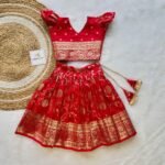 Red Color Pure Bananasi Silk Zari Weaving Lehenga Set - (Ready to Dispatch)