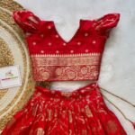 Red Color Pure Bananasi Silk Zari Weaving Lehenga Set - (Ready to Dispatch)
