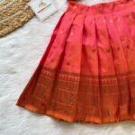 Peachy Pink Paithani Silk Paavadai & Sattai - (Ready to Dispatch)