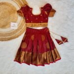 Dark Maroon Color Mugavai Pattu Paavadai & Sattai (Pre Booking)