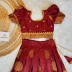 Dark Maroon Color Mugavai Pattu Paavadai & Sattai (Pre Booking)