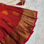 Dark Maroon Color Mugavai Pattu Paavadai & Sattai (Pre Booking)