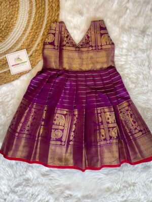 Purple Banarasi Silk frock (Pre Booking)