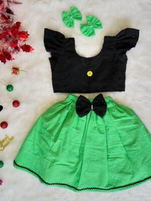 Light Green Hakoba Skirt & Black Hakoba Top (Jingle Bells Edits) - Pre Booking