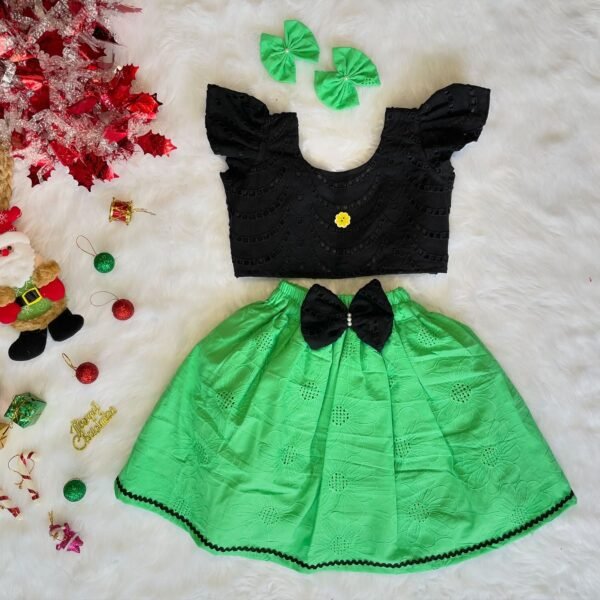 Light Green Hakoba Skirt & Black Hakoba Top (Jingle Bells Edits) - Pre Booking