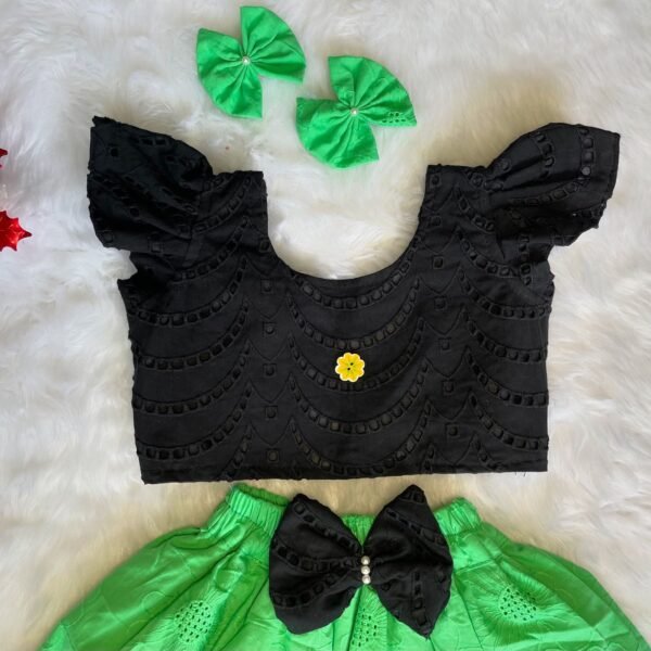 Light Green Hakoba Skirt & Black Hakoba Top (Jingle Bells Edits) - Pre Booking