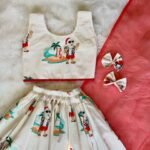 White color Pure Cotton Christmas Skirt & Top (Jingle Bells Edits) - Pre Booking