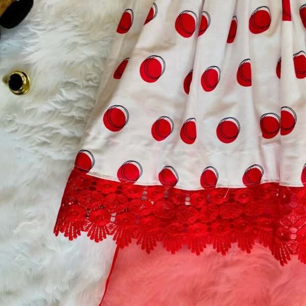 Red & White Polka Dot Christmas Frock (Jingle Bells Edits) - Pre Booking