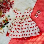 Red & White Polka Dot Christmas Frock (Jingle Bells Edits) - Pre Booking