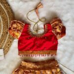 Red Color Semi Kanchipattu Lehenga set for your Little Girl (Ready to Dispatch)