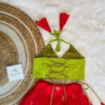 Red Color Paithani Skirt & Green Color Raw Silk Top (Pre Booking)