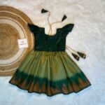 Olive Green with Dark Green Semi Kanchipattu Paavadai & Sattai (Ready to Dispatch)