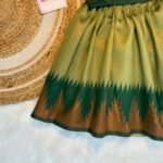 Olive Green with Dark Green Semi Kanchipattu Paavadai & Sattai (Ready to Dispatch)