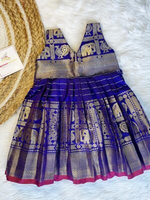 Blue Banarasi Silk frock (Pre-Booking)