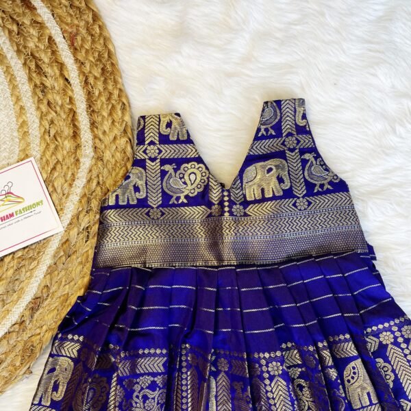 Blue Banarasi Silk frock (Pre-Booking)