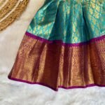 Light Blue & Dark Purple Color Premium Semi Kanchipattu Lehenga Set (Pre Booking)