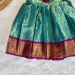 Light Blue & Dark Purple Color Premium Semi Kanchipattu Knot Frock (Short Border) - (Pre Booking)