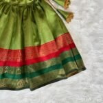 Avocado Green Semi Banarasi (Green & Red Broad Border) Pattu Paavadai & Sattai (Pre Booking)