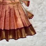 Dark Peach & Maroon Combo Premium Semi Kanchipattu Lehenga Set (Short Border) - Pre Booking