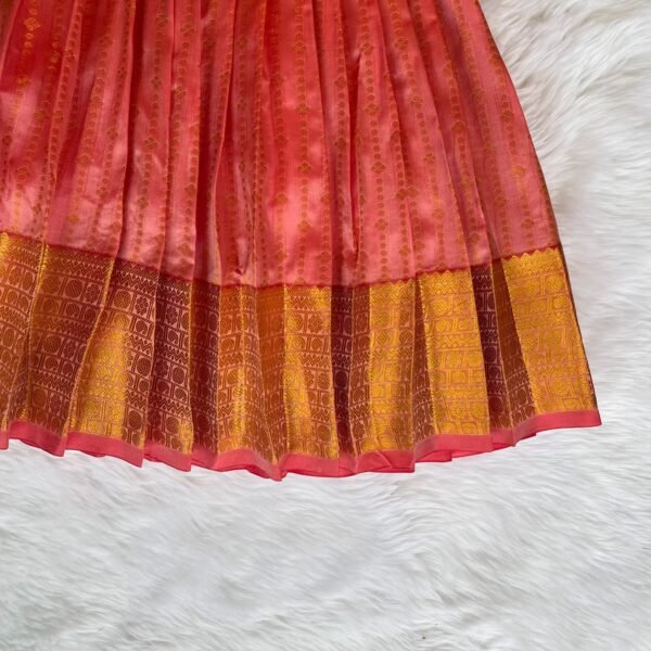 Metallic Gold Semi Kanchipattu Frock with Raw Silk Designer Jacket (Pre Booking)