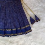 Handloom Silk Cotton Zari Checked Paavadai & Sattai - Blue - (Pre Booking)