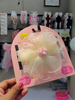 Bow Headband for Babies - Cream Flower (Ready to Dispatch)