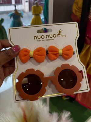 Baby Sunglass with Hair Clip set - ORANGE (Ready to Dispatch)