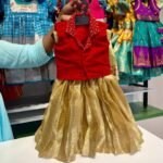 Gold Tissue Silk Frock and Red Velvet Shirt (Pre Booking)