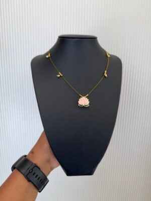 Light Pink Lotus Pendant invisible necklace - INC002