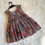 White & Red Cotton Sleeveless Frock (Pre-Booking)