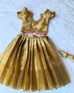 PONMAGAL - Trending Golden Grand Aariwork Banarasi Semi Silk Pattu Paavadai and Sattai (Pre Booking)