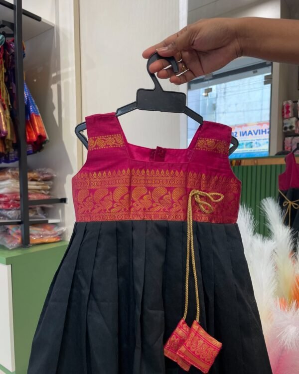 Pink & Black Combo Kalyani Frock (Pre Booking)