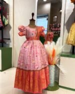 Pink Pichwai Frock with Separate Duppatta - (Pre Booking)