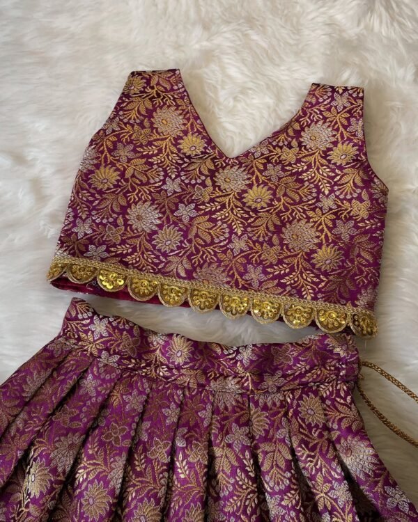 Banarasi weave Pattu Lehenga Set - Lovely Purple (Pre Booking)