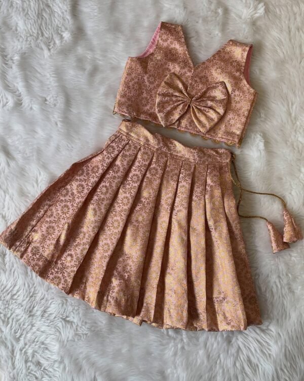 Banarasi weave Pattu Lehenga Set - Blushing Peach (Pre Booking)
